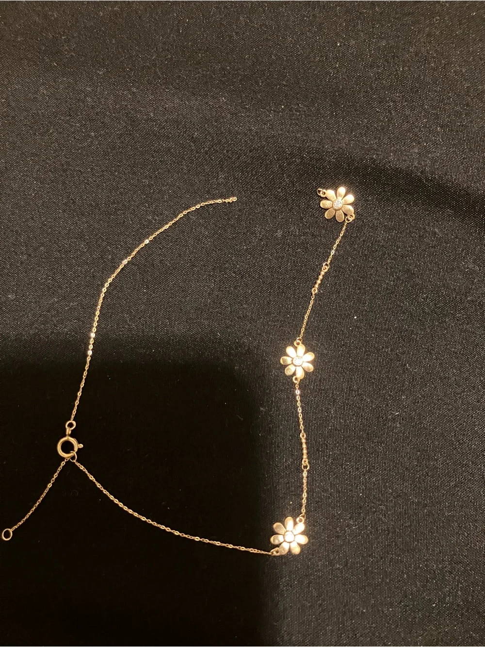 10K Gold Flower Anklet